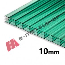 Κυψελωτό πολυκαρβονικό 3m x 2.10m φύλλο 4 τοιχωμάτων Eurocarb-Alumil σε Πράσινο χρώμα 10mm με 10 χρόνια εγγύηση (τιμή φύλλου)