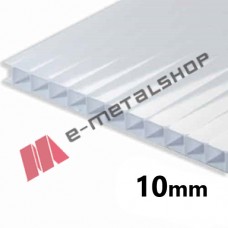Κυψελωτό πολυκαρβονικό 3m x 2.10m φύλλο 4 τοιχωμάτων Eurocarb-Alumil σε Γαλακτερό χρώμα (λευκό) 10mm με 10 χρόνια εγγύηση (τιμή φύλλου)