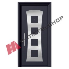 Θωρακισμένη πόρτα αλουμινίου inox Alfa SA 6160