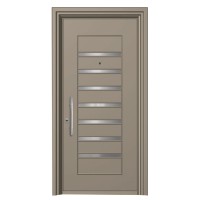 Θωρακισμένη πόρτα αλουμινίου inox Alfa SA 6065