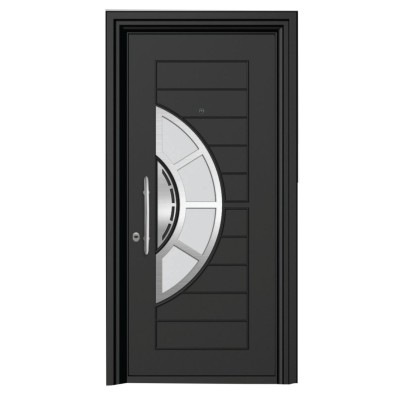 Θωρακισμένη πόρτα αλουμινίου inox Alfa SA 6042