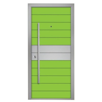 Θωρακισμένη πόρτα αλουμινίου inox Alfa SD INOX RAL 3
