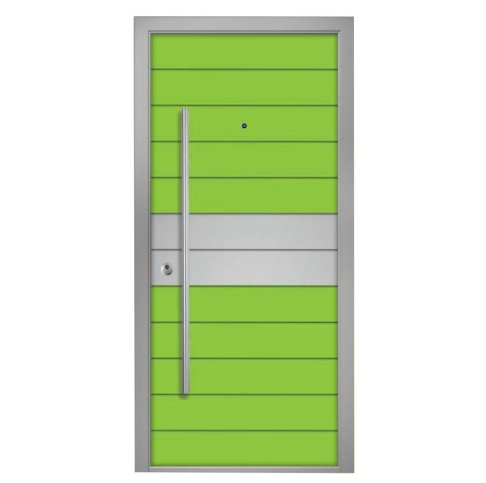 Θωρακισμένη πόρτα αλουμινίου inox Alfa SD INOX RAL 3