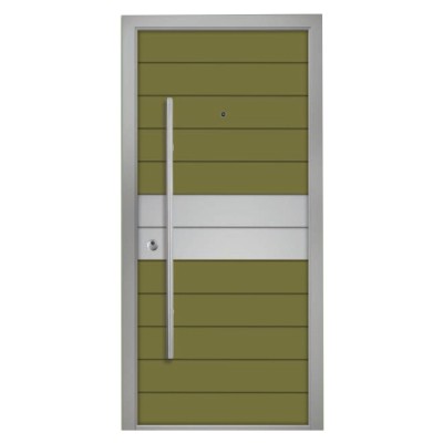 Θωρακισμένη πόρτα αλουμινίου inox Alfa SD INOX RAL 4