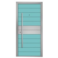 Θωρακισμένη πόρτα αλουμινίου inox Alfa SD INOX RAL 1