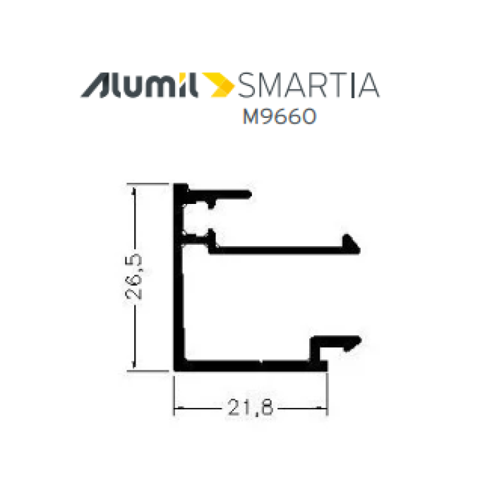 Λαβή μικρή 137mm, με καρέ 7x7mm, (25mm) logo Alumil μαύρο ματ 3809072561