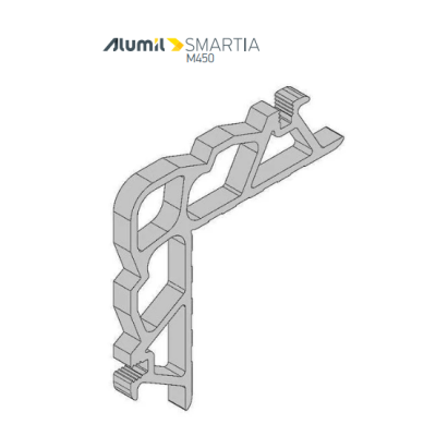 Γωνία σύνδεσης πρεσσαριστή 23x6.2mm φύλλου Μ4542 της σειράς M450 Alumil 1132306200