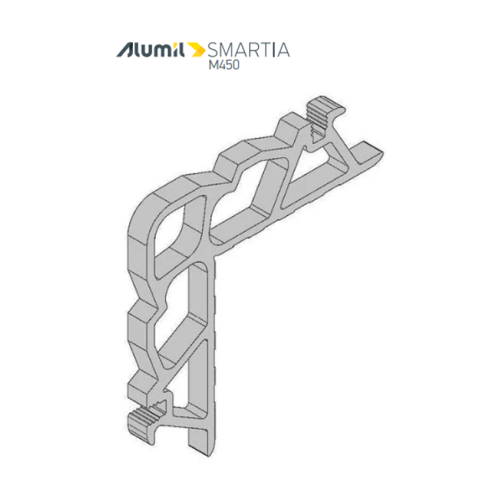 Γωνία σύνδεσης πρεσσαριστή 23x6.2mm της σειράς M450 Alumil 1132306200