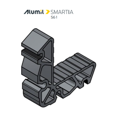 Γωνιά σύνδεσης πρεσσαριστή με Ρειζ 19x19,2mm για προφίλ Κάσα ανοιγομένου S61652 σειράς S61 Smartia Alumil 1141919200