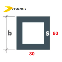 Προφίλ αλουμινίου τετράγωνο (καρέ) S-80x80 Alumil 6m σε χρώμα λευκό 9016