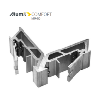Γωνία σύνδεσης χυτή 43x26,6mm για Φύλλο European Groove Μ989 σειράς M940 Comfort Alumil 1252326600