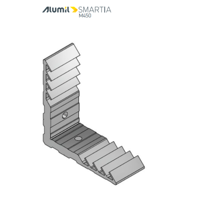 Γωνία σύνδεσης μορφής 6.4x31.2mm χαμηλών οδηγών της σειράς M450 LT Alumil 1500693120