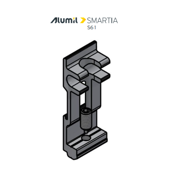 Σύνδεσμος κάσας-ταυ S61656 19mm εξωτερικός της σειράς S61 Smartia Alumil 1607719001