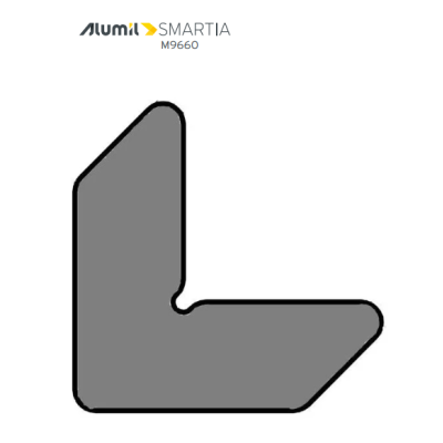 Γωνιά επιπεδότητας 11x30x1,25 Inox για κάσα Μ19620 και φύλλο Μ19622, S67976 της σειράς Μ9660 PHOS & S67 1807701100 Alumil