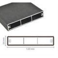 Προφίλ αλουμινίου Woodalux 24x120 με επικάλυψη συνθετικού ξύλου 6μ. σε χρώμα Dark Grey JK25