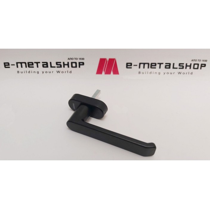 Λαβή μικρή 137mm, με καρέ 7x7mm, (25mm) logo Alumil μαύρο ματ 3809072561