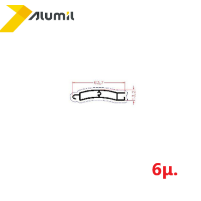 Φυλλαράκι αλουμινίου ΑΤ 18Χ55 (303028) για ρολά Alumil 6m σε χρώμα λευκό 9016