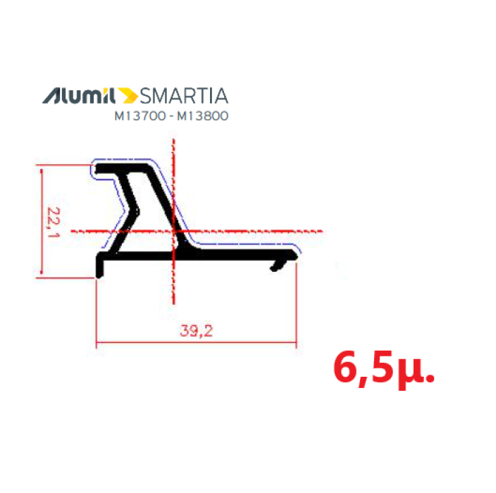 Κατωκάσι 303035– Λευκό 9016 – 6,5m – Alumil