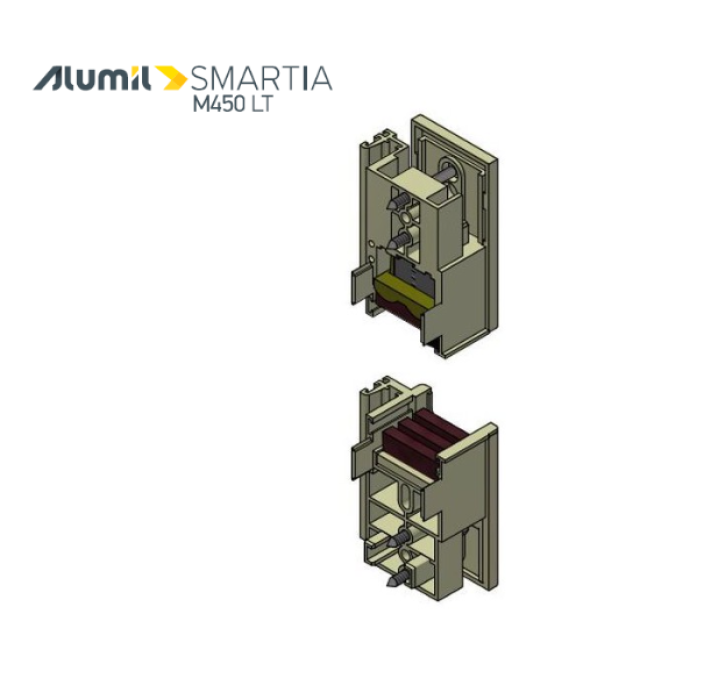 Αριστερό σετ ταπών γάντζου 25mm της σειράς M450 LT Alumil 3114455001