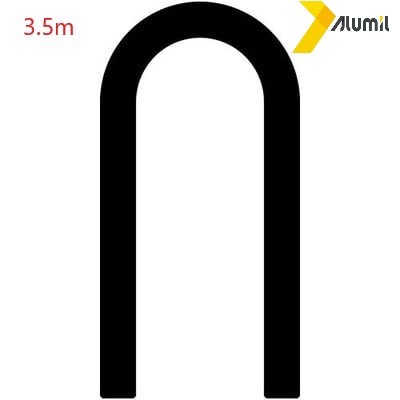 Ανοξείδωτος (inox) οδηγός τύπου U 0.8mm μήκος 3,5m Alumil 6600045000 για την σειρά S350,S560,M14600,M630 