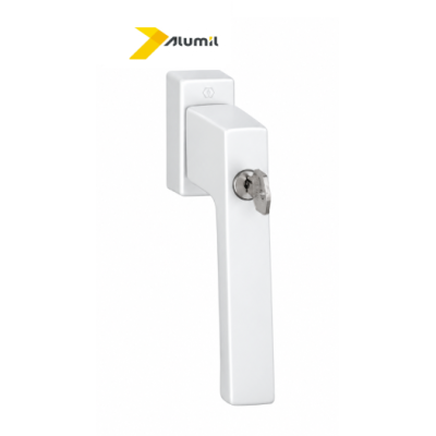 Λαβή Tilt before turn (TBT) με κλειδί - Καρέ 32mm σε χρώμα λευκό Alumil 3803933202
