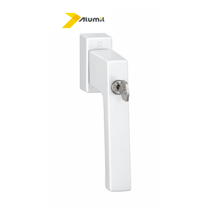 Λαβή Tilt before turn (TBT) με κλειδί - Καρέ 32mm σε χρώμα λευκό Alumil 3803933202