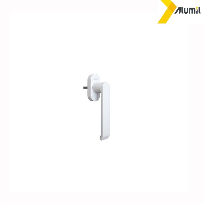 Λαβή μικρή,137mm με καρέ 7x7mm, (25mm) logo Alumil λευκή 3809072502