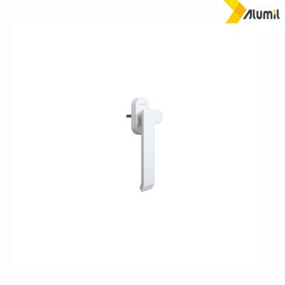 Σπαστή λαβή μικρή 137mm, με καρέ 7x7mm logo Alumil αριστερή λευκή 3809573802