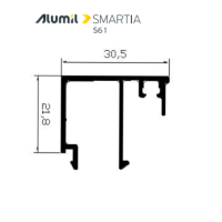 Πηχάκι S60454 σειράς S61 Alumil 6m σε χρώμα λευκό 9016