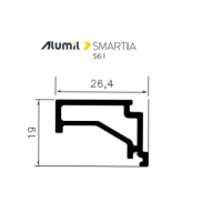Πηχάκι S60697 σειράς S61 Alumil 6m σε χρώμα λευκό 9016