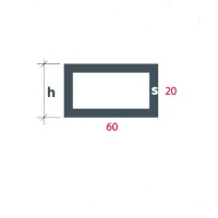 Προφίλ αλουμινίου Ορθογώνιο(καρέ) S-60x20 Alumil 6m σε χρώμα ξύλου 