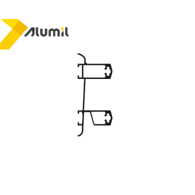 Διπλός οδηγός επάλληλος M9055 σειράς Μ9050 Comfort Alumil 6m σε χρώμα λευκό 9016