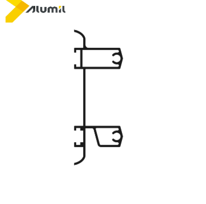 Κάσα επάλληλου M9235 σειράς Μ9200 Comfort Alumil 6m σε χρώμα λευκό 9016