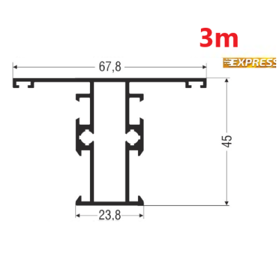 Ταύ M9305 σειράς Μ9400 Comfort Alumil 3m σε χρώμα καφέ 8014