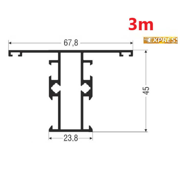 Ταύ M9305 σειράς Μ9400 Comfort Alumil 3m σε χρώμα καφέ 8014