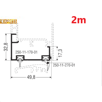 Πρόσθετο αλουμινίου M9431 της σειράς M9400 Comfort Alumil 2m σε χρώμα καφέ 8014