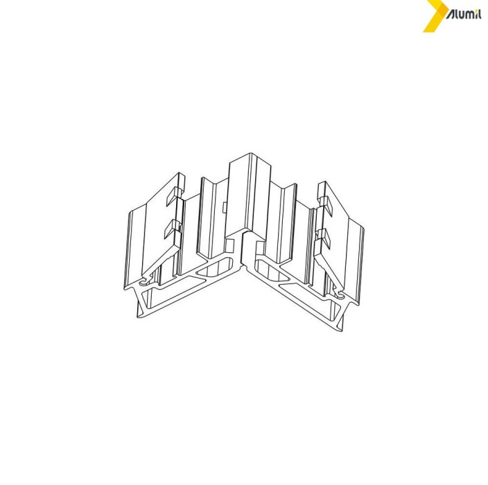 Γωνία σύνδεσης πρέσσας 23x41,6mm Alumil 1252341600