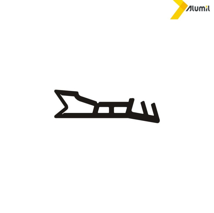 Ελαστικό φτερού αλουμίνιο-ξύλο, 4mm SD-EPDM μαύρο Alumil 2202300503 (τιμή μέτρου)
