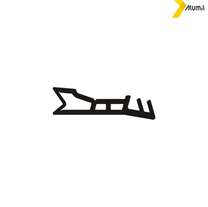 Ελαστικό φτερού 4mm αλουμίνιο-ξύλο, SD EPDM καφέ Alumil 2202300542 (τιμή μέτρου)