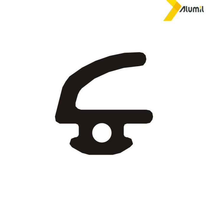 Ελαστικό (λάστιχο) φτερού 3,5mm EPDM μαύρο Alumil 2206300001 (τιμή μέτρου) M9400