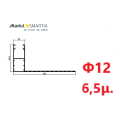 Οδηγός / Κανάλι Ρολού M1005 – Φτερό 12cm Φ12 – Λευκό 9016 – 6,5m – Alumil