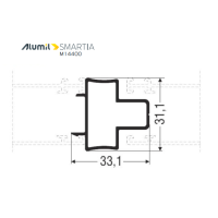 Μπινί M14254 σειράς Μ14400 Alumil 6m σε χρώμα λευκό 9016
