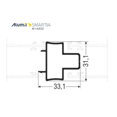 Μπινί M14254 σειράς Μ14400 Alumil 6m σε χρώμα λευκό 9016