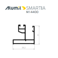 Μονός οδηγός M14401 της σειράς M14400 Alumil 6m σε χρώμα λευκό 9016