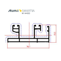 Διπλός οδηγός M14402 για τζάμι-σίτα ή τζάμι παντζούρι της σειράς M14400 Alumil 6m σε χρώμα λευκό 9016