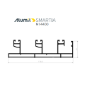 Τριπλός οδηγός M14403 για 2φ.επάλληλο με σίτα ή 3φ.επάλληλο τζάμι ή χωνευτό τζ-σι-πα της σειράς M14400 Alumil 6m σε χρώμα λευκό 9016