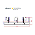 Τριπλός οδηγός M14403 για 2φ.επάλληλο με σίτα ή 3φ.επάλληλο τζάμι ή χωνευτό τζ-σι-πα της σειράς M14400 Alumil 6m σε χρώμα λευκό 9016