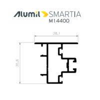 Μπινί M14407 σειράς Μ14400 Alumil 5m σε χρώμα λευκό 9016
