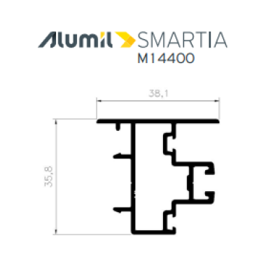 Μπινί M14407 σειράς Μ14400 Alumil 5m σε χρώμα λευκό 9016
