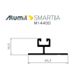 Μονός οδηγός M14408 της σειράς M14400 Alumil 6m σε χρώμα λευκό 9016